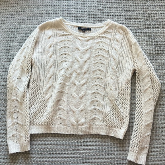 Love Tree Ivory Cable Knit Sweater - Picture 1 of 3